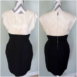 Last Chance! SHOSHANNA Beige Black Cotton Silk Career Dress 10